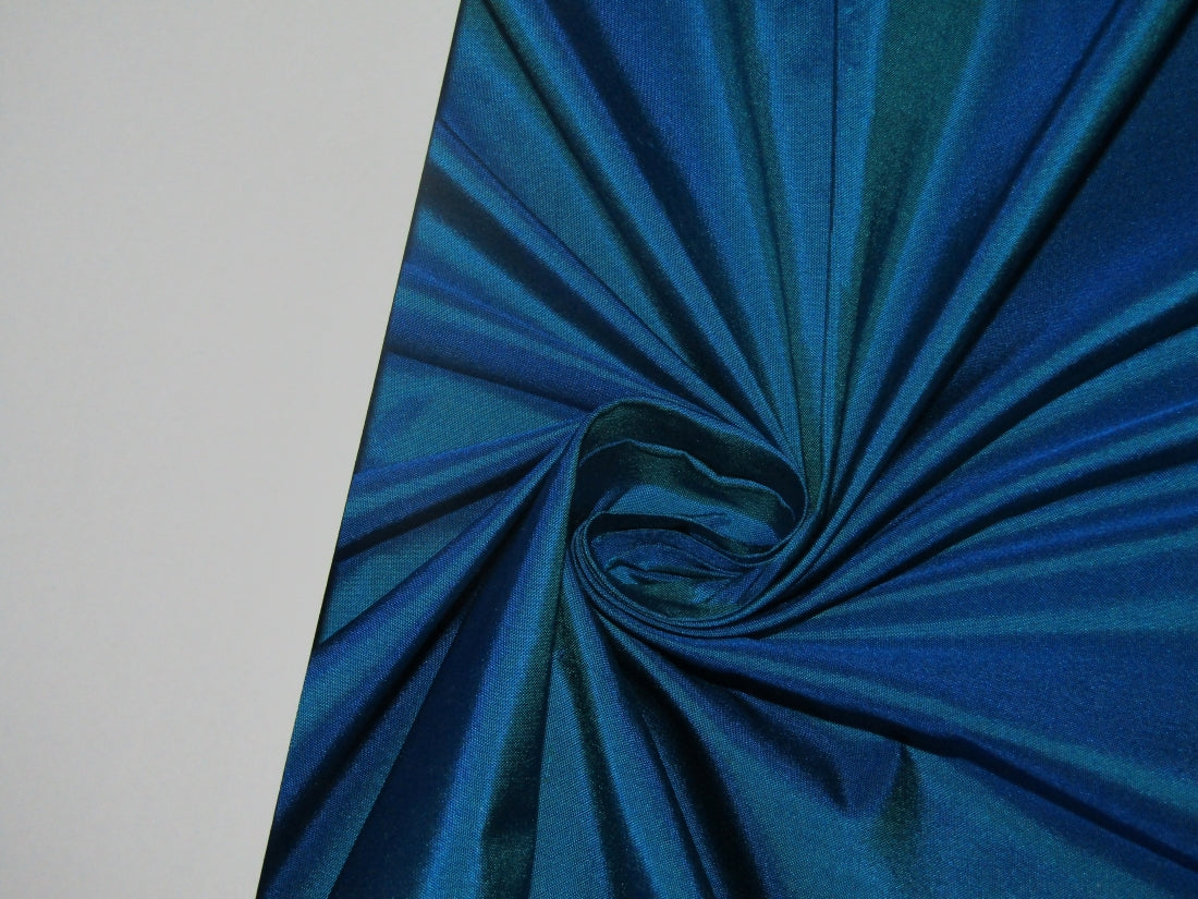 Pure SILK TAFFETA IRIDESCENT BLUE x green Kingfisher color 54" wide TAF38[2]