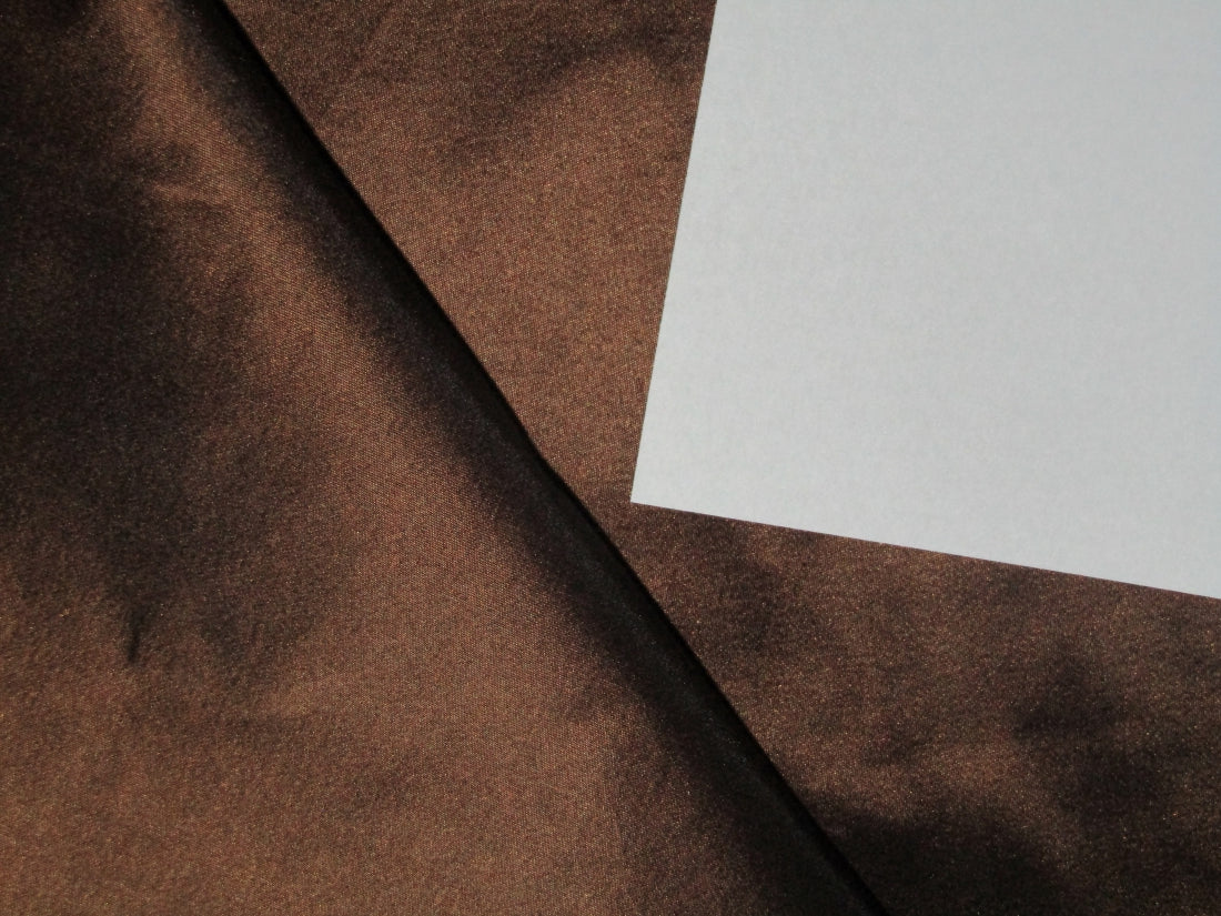 100% Silk Taffeta Fabric Copper Brown x Black Color 54" wide TAF70[6]
