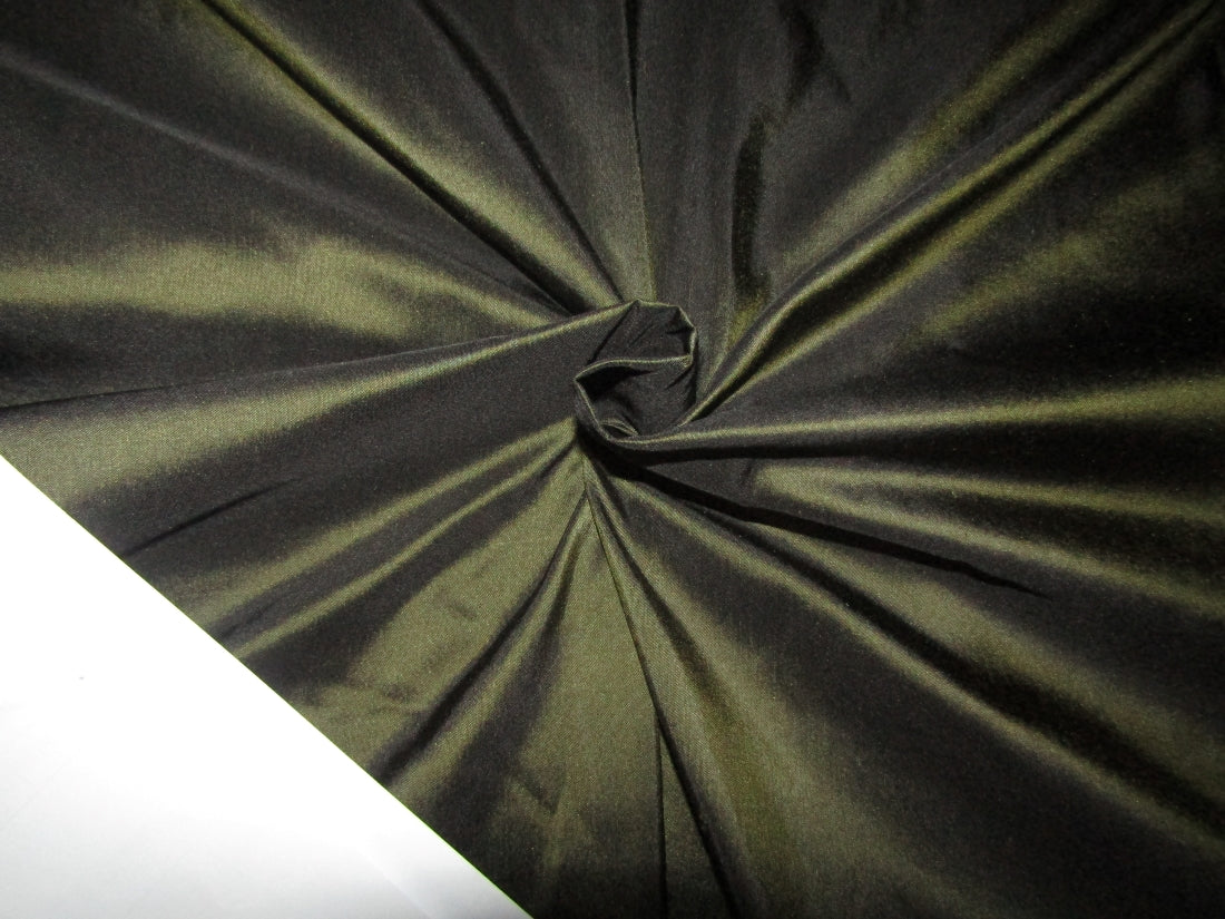 100% silk taffeta fabric iridescent forest green x black color 54" wide TAF232[3]