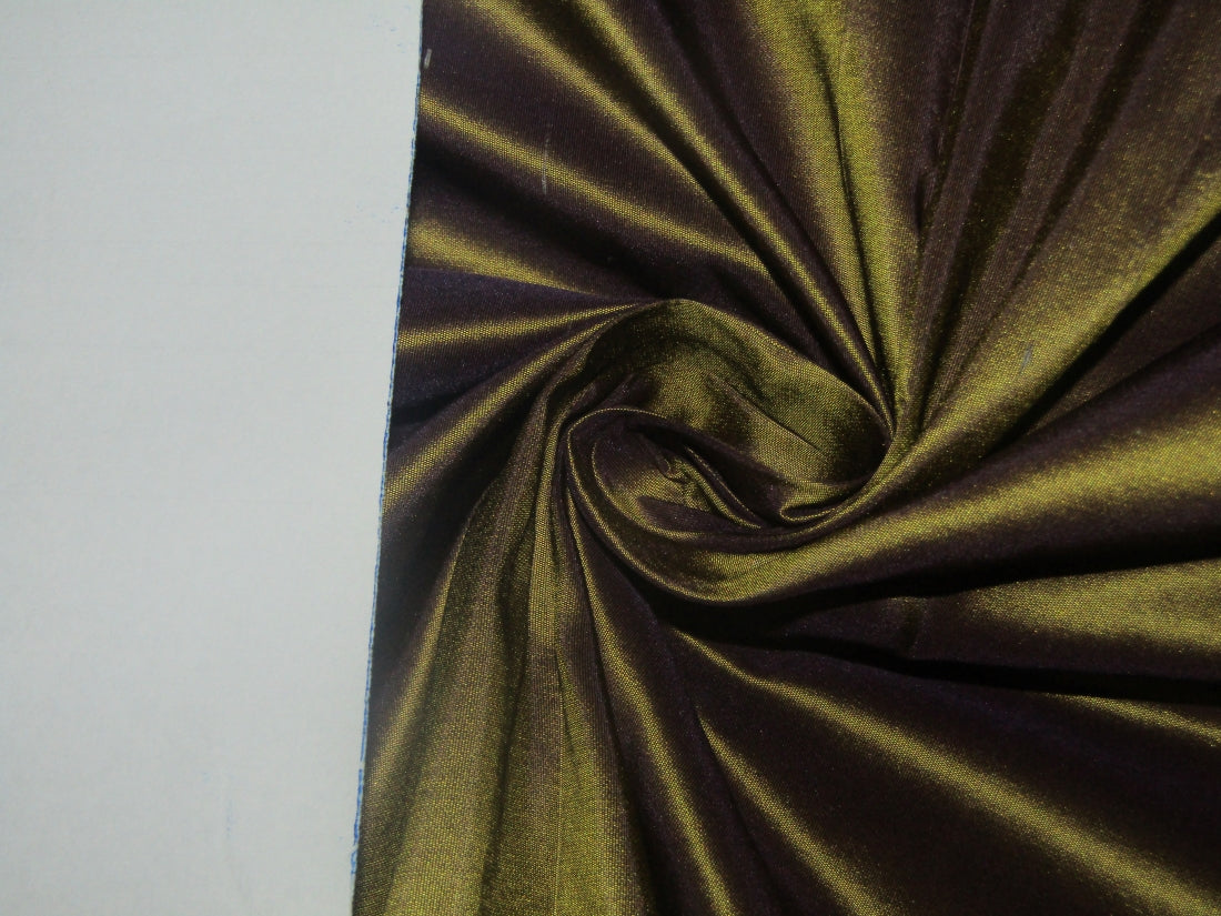 100% PURE SILK TAFFETA FABRIC Black x Gold color 54" wide TAF197[5]