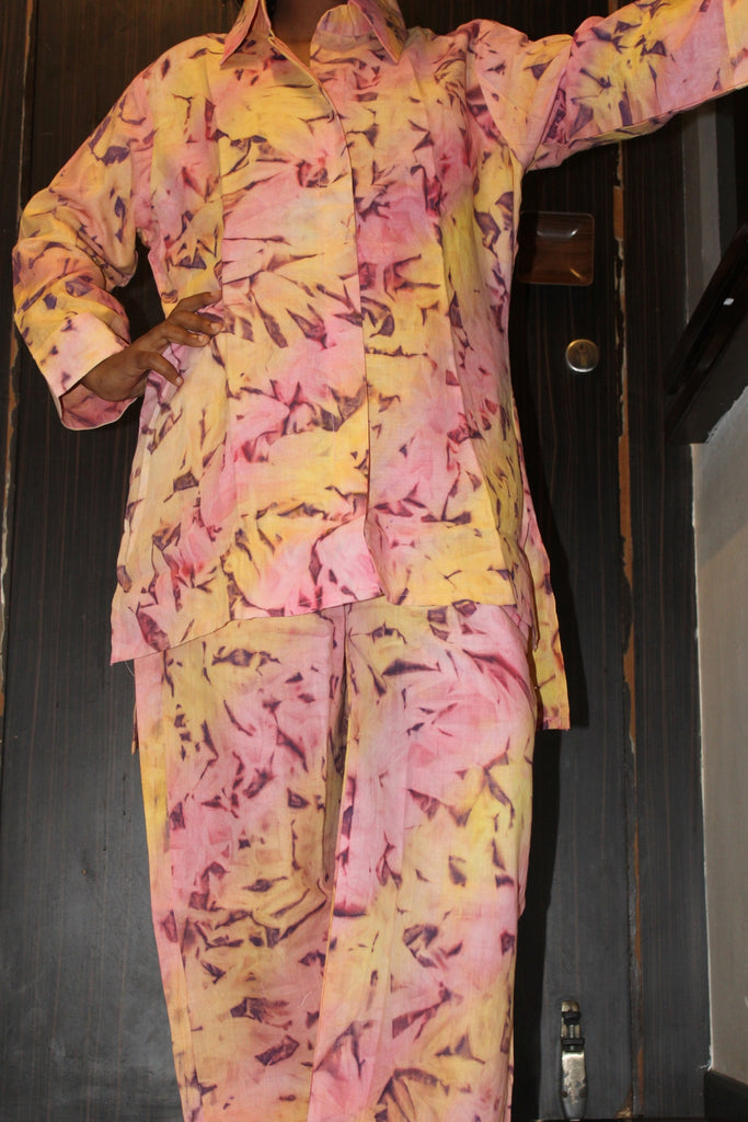 HAND PAINTED women Tie and dye stitched CO ORD SETS cotton available in 6  colors