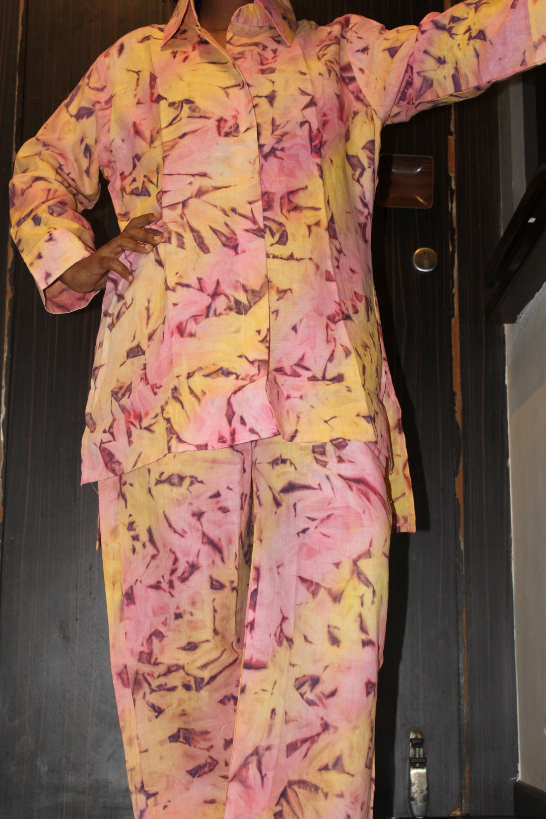 HAND PAINTED women Tie and dye stitched CO ORD SETS cotton available in 6  colors