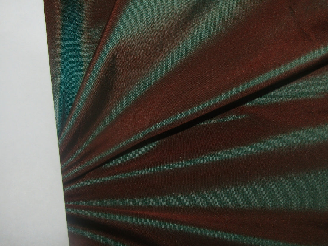 SILK TAFFETA FABRIC Iridescent Sea Green x Brown Shot color 54" wide TAF226[1]