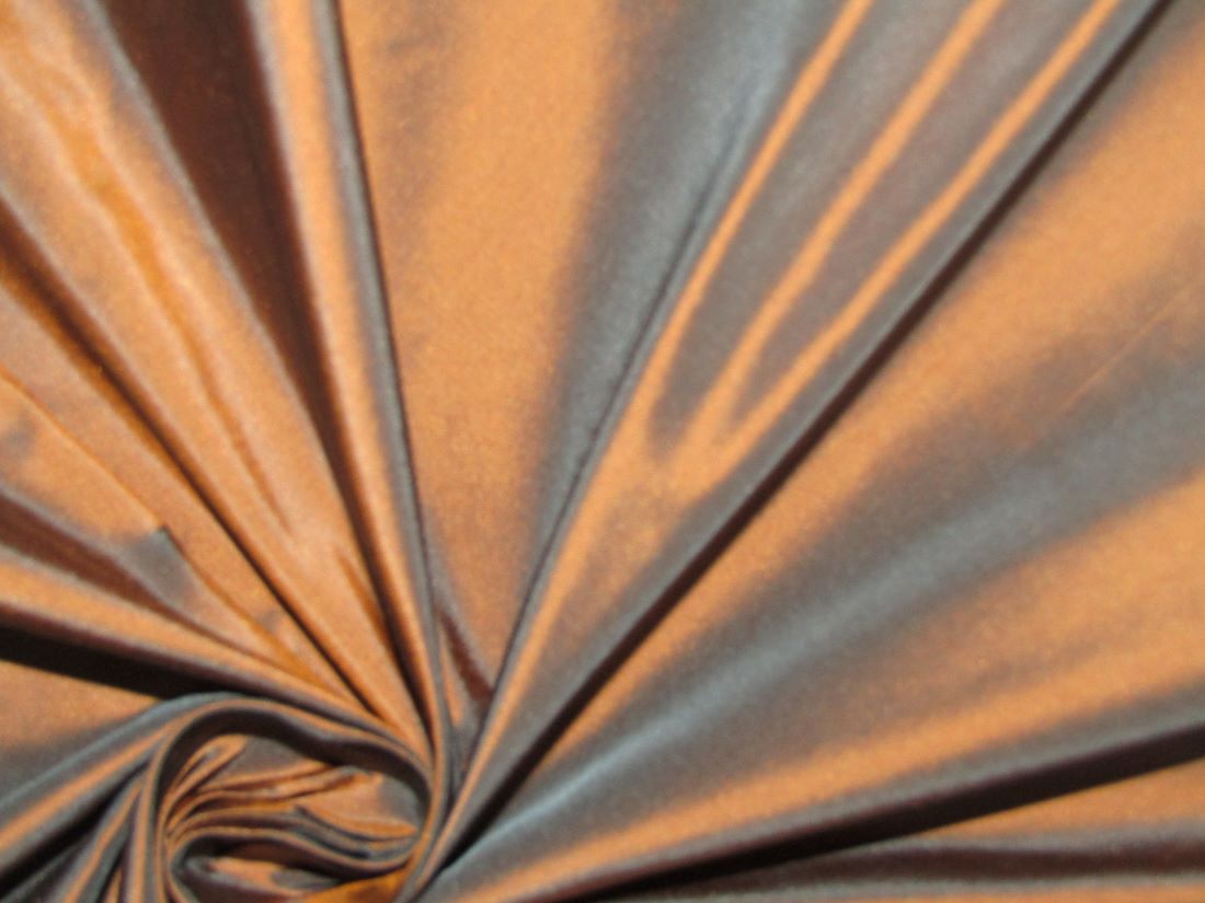 100% pure silk taffeta fabric iridescent COPPER x BLUE 54 inches wide TAF244