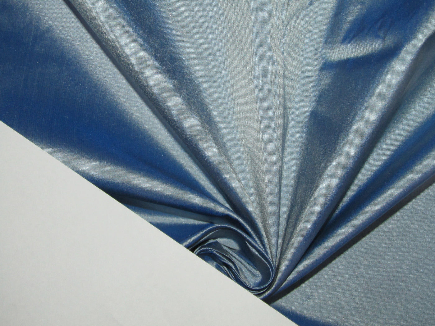 100% Pure SILK Dupioni FABRIC blue x ivory color 54" wide DUP237[1]