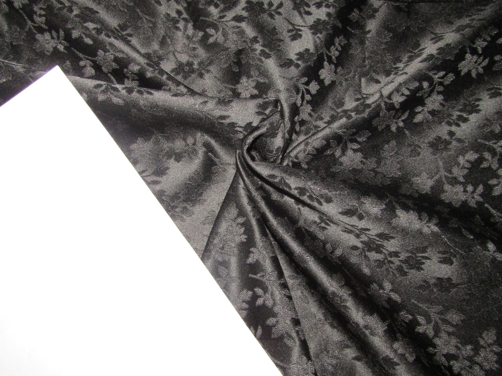Silk Brocade jacquard fabric black with metallic gold dots color 58" wide BRO873[2]