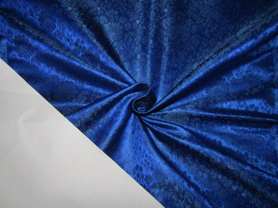 Brocade jacquard fabric 44" wide royal blue floral BRO861A[3]