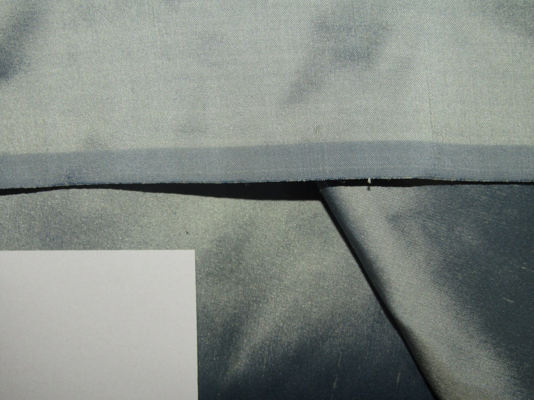 100% PURE SILK DUPIONI FABRIC BLUE  x SILVER COLOR 54" WIDE DUP385[2]