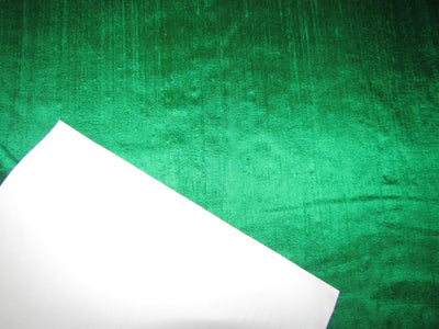 100% PURE SILK DUPIONI FABRIC EMERALD GREEN colour 44&quot; wide WITH SLUBS*MM57[6]