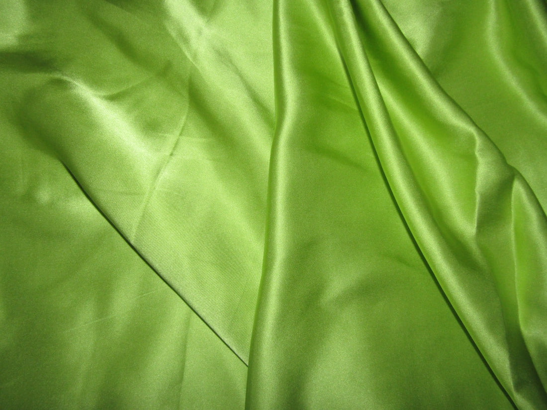 100% Silk Satin fabric 54" wide  APPLE GREEN 75 grams  [20 momme] [12995]