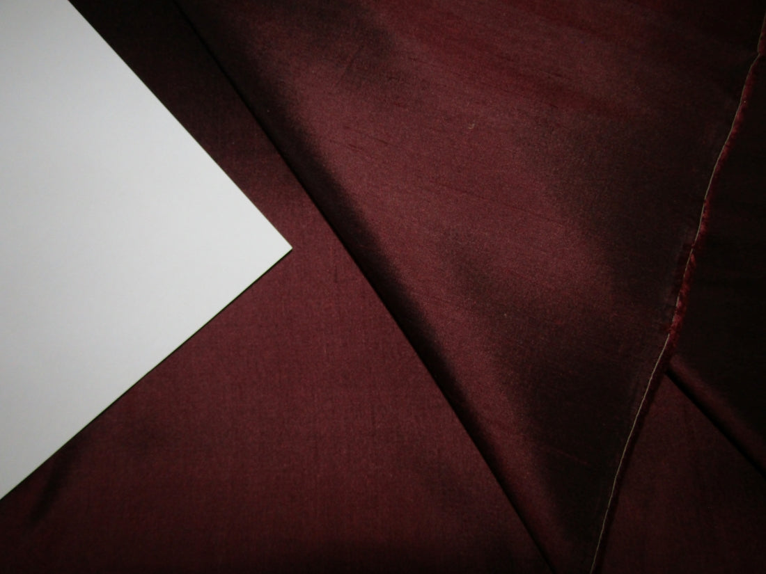 100% PURE SILK DUPION FABRIC DEEP BURGUNDY X BLACK SHOT COLOR 54" wide DUP71[2]