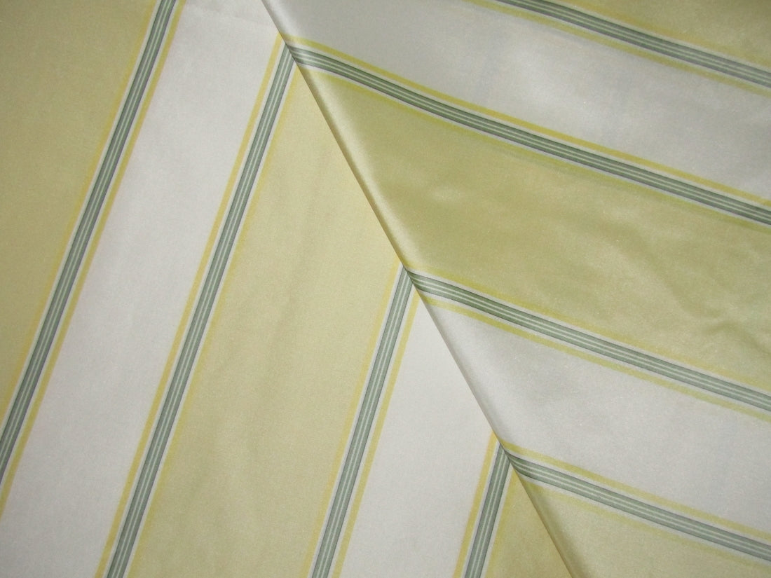 silk taffeta~ yellow/green / white stripes - 54&quot; wide TAF S#17[2]