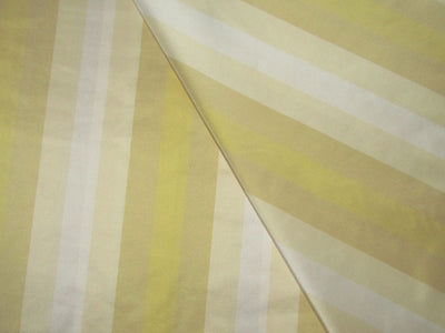 Silk Taffeta Fabric Butter, Cream, Ivory &amp; Gold stripes 54 inches wide/137 cms stripes are from selvedge to selvedge TAFS17[1]