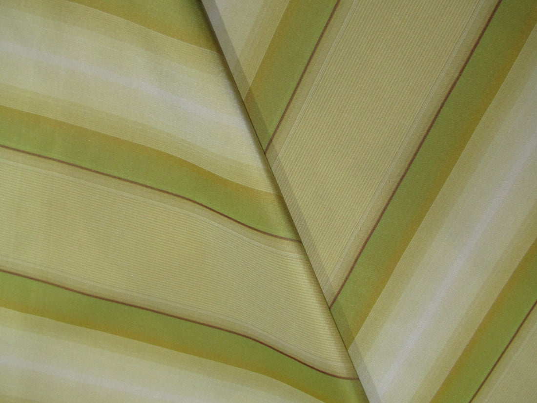 Silk Taffeta Fabric Shades of Gold,Green&amp; Wine Color stripes 54&quot; wide TAFS#21[1]