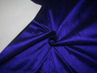 100% PURE SILK DUPIONI FABRIC ROYAL BLUE  X  BLACK 44" wide WITH SLUBS MM117[3]