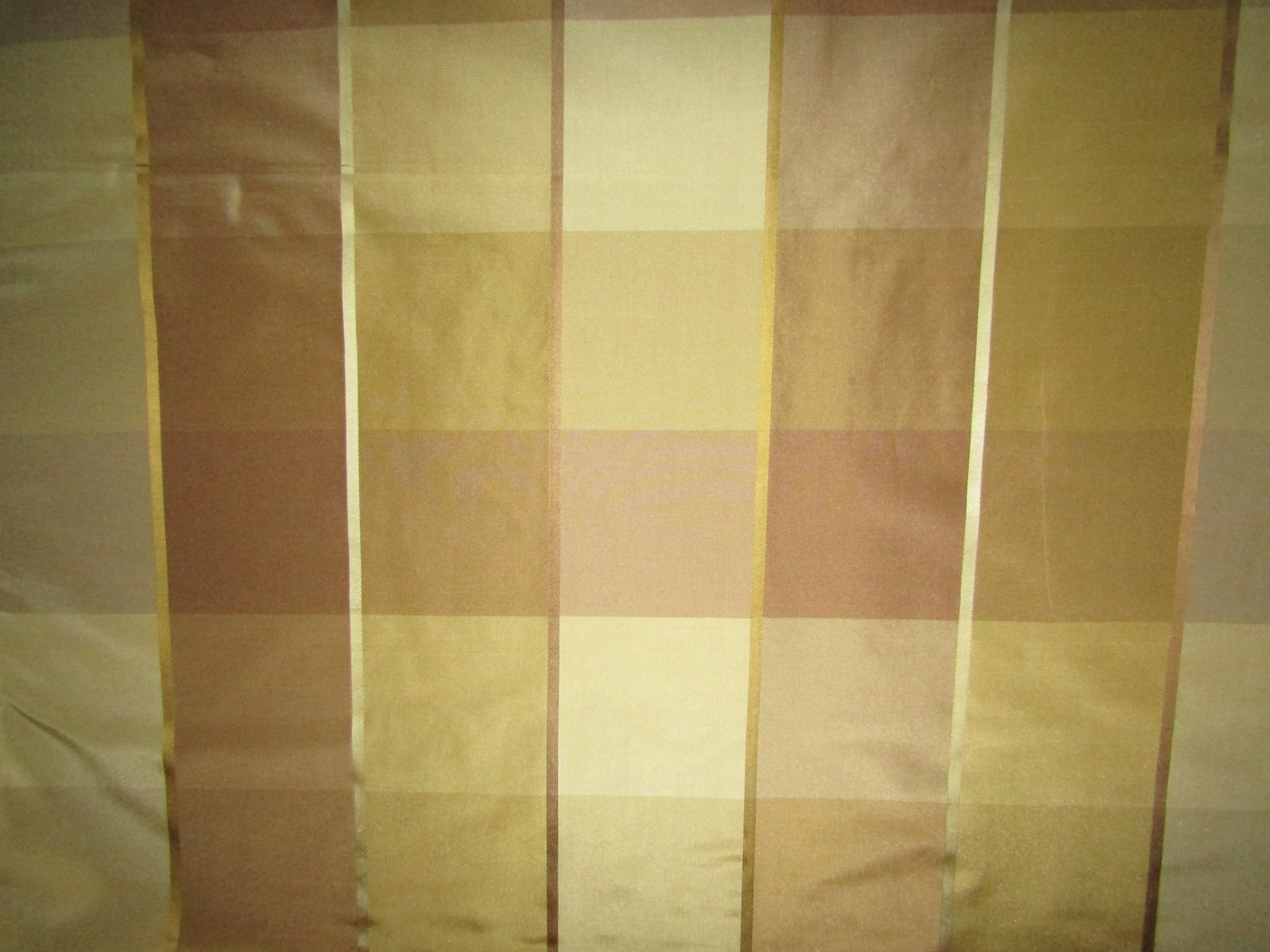 100% PURE SILK TAFFETA FABRIC with satin stripes Warm Light COLORS PLAIDS TAFCS6[2]