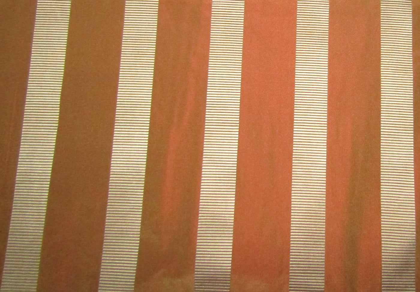 Silk Taffeta Fabric iridescent gold x red colour with satin jacquard stripes 54" wide TAFSJ13