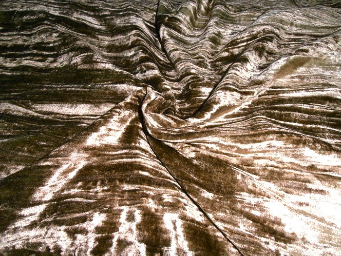 100% Crushed Velvet Antique Gold Fabric 44" wide [5612]