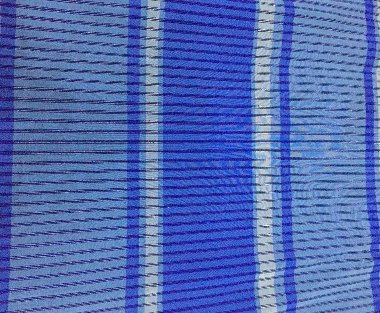 100% Pure Silk dupion Fabric royal blue and grey color ribbed stripe 54" wide DUPS68[1]