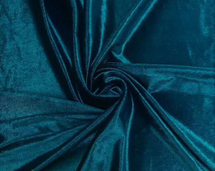 Imported Plush Silk Teal Blue Velvet Fabric ~ 44