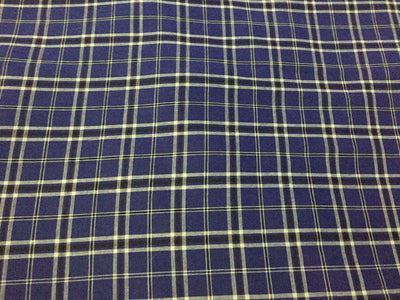 100% cotton cambric navy and black plaids 58&quot; wide
