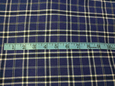 100% cotton cambric navy and black plaids 58&quot; wide