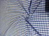 100% cotton blue and white gingham seer sucker fabric 58&quot; wide