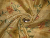 100 % SILK ORGANZA FABRIC Light Gold COLOUR embroidered 44&quot; wide