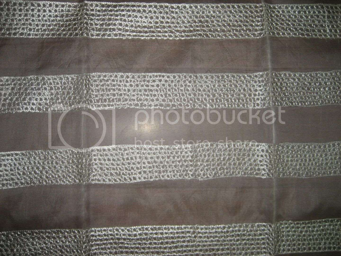 100 % SILK ORGANZA FABRIC Ivory COLOUR EMBROIDERED Semi Sheer 44&quot; wide