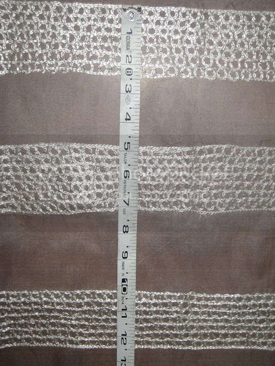 100 % SILK ORGANZA FABRIC Ivory COLOUR EMBROIDERED Semi Sheer 44&quot; wide