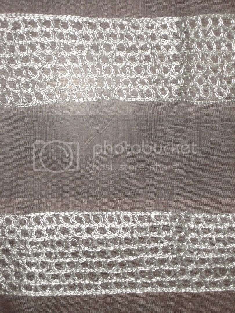 100 % SILK ORGANZA FABRIC 44&quot; EMBROIDERED Ivory COLOUR ~Semi Sheer