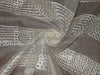 100 % SILK ORGANZA FABRIC Ivory COLOUR EMBROIDERED Semi Sheer 44&quot; wide