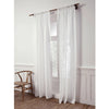 100% Cotton Gauze Tab Curtain, 44 inches X 108 inches*IVORY  colour Tab OR Rod top OR Pencil Pleated OR Rod Top With Fringe Sheer Curtains