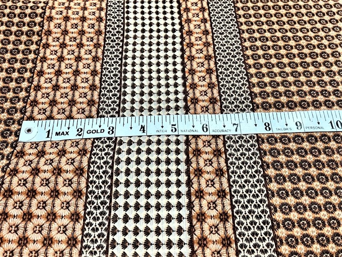 Chiffon printed  BROWN BORDERS color fabric 58" wide [12242]