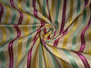 100% Silk Taffeta  Color with satin stripes pink, yellow ,blue and gold 54" wide TAFS127[5]