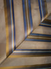 100% SILK TAFFETA FABRIC gold beige/blue with satin stripes 54" wide TAF#S130[1