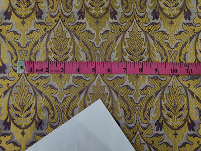 Silk Brocade fabric Wine,Grey & Gold Color 44" wide BRO225[2]