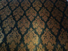 SILK BROCADE FABRIC Deep Green,Black & Metallic Gold colour 44" wide BRO231[4]