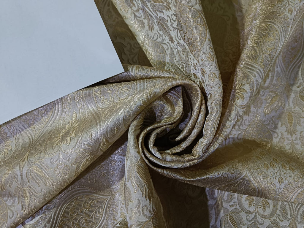 Pure Silk Brocade fabric Gold & Metallic Gold COLOR 44" wide BRO220[6]
