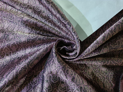 Pure Silk Brocade fabric Pink,Black & Metallic Gold COLOR 44" wide BRO216[4]