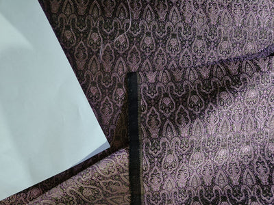 Pure Silk Brocade fabric Pink,Black & Metallic Gold COLOR 44" wide BRO216[4]