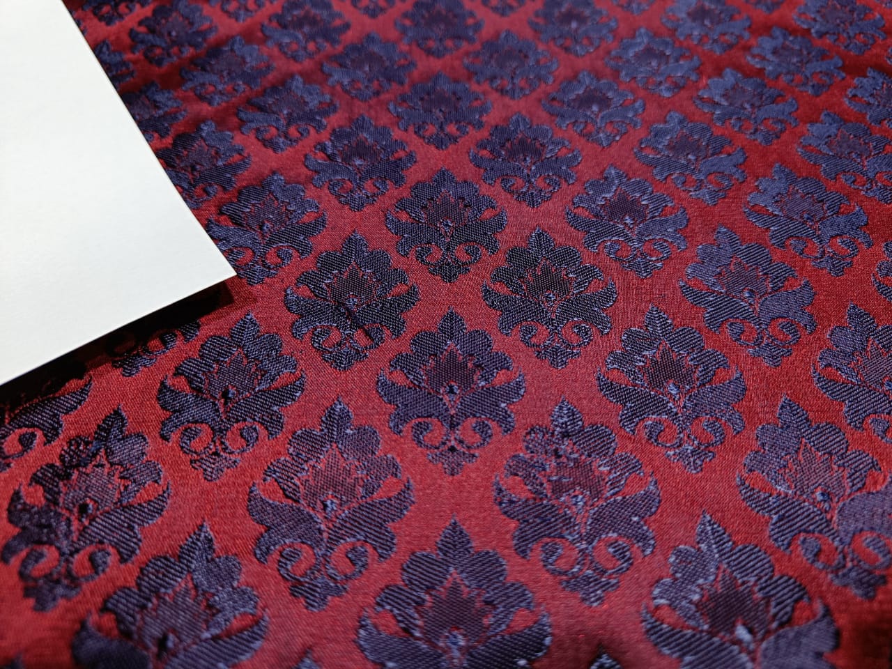 Silk Brocade fabric Red &amp; Blue color 44" wide BRO173[2]