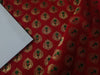 SILK BROCADE FABRIC Tomato Red & Metallic Green GOLD COLOR 44" wide BRO309[3]