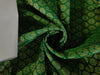 Pure SILK BROCADE FABRIC Green, Blue &amp; Metallics Color 44" wide BRO313[4]