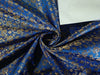 SILK BROCADE FABRIC Dark blue & Light GOLD color 44" wide BRO325[2]