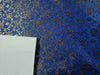 SILK BROCADE FABRIC Dark blue & Light GOLD color 44" wide BRO325[2]