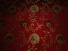 Silk fabric brocade/jacquard Red,Green & Metallic Gold Color 54" wide BRO310[4]