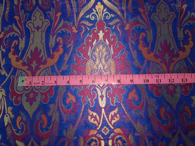 Silk Brocade fabric Blue,Red & Metallic Gold Color 44" wide BRO318[4]