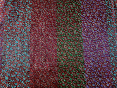 Silk Brocade fabric Red, Multi color & Metallic Gold Colour 44" wide BRO308[5]