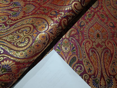 Heavy Brocade Fabric Metallic multi colour-mughal 44" wide BRO287[3]